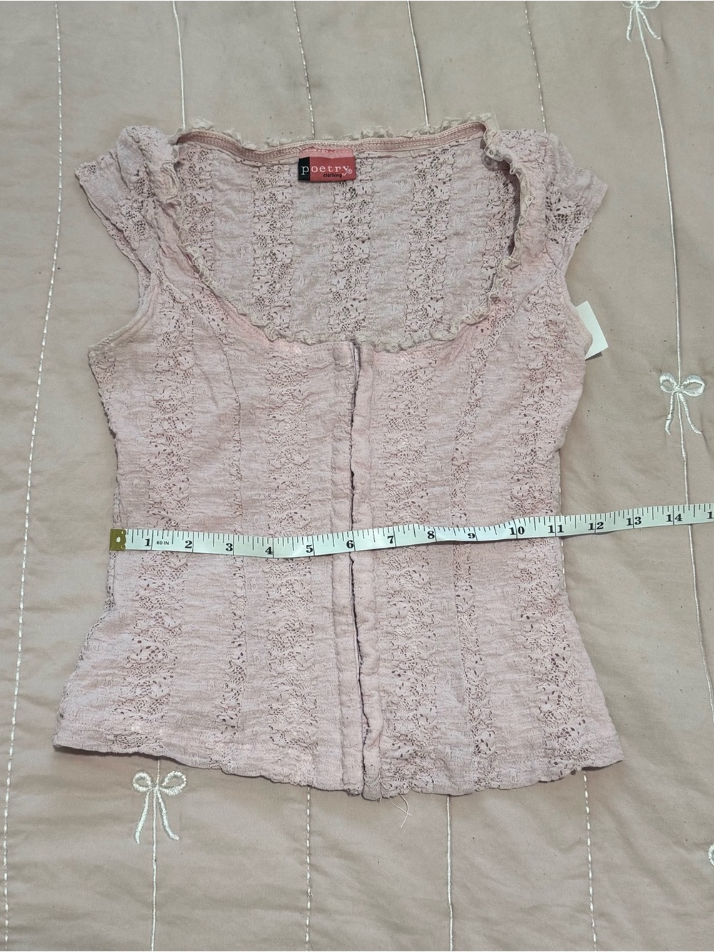 Blush Pink Lacy corset style top - Picture 5 of 6